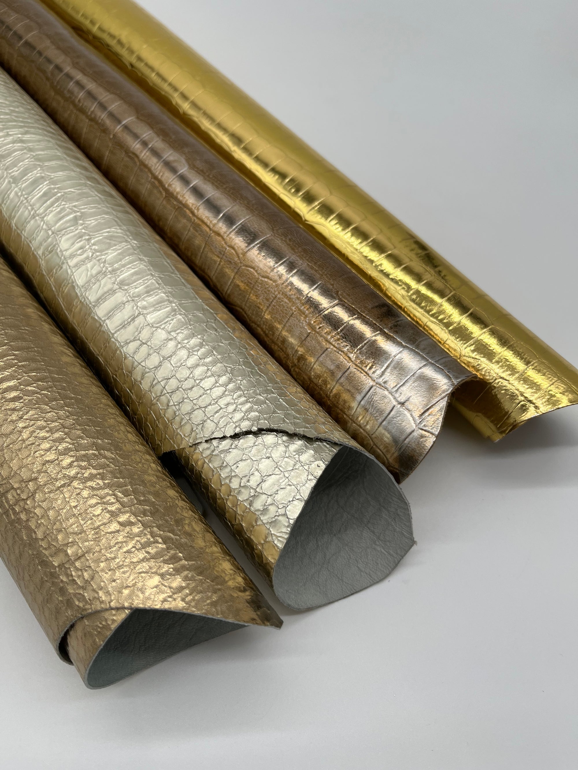 Cuir de chèvre laminée façon croco